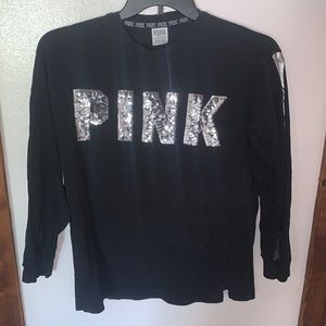 PINk bling long sleeve black size s